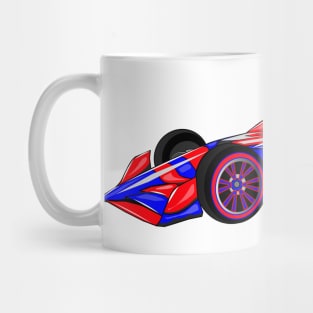 Professional racing car cartoon illustration Mug